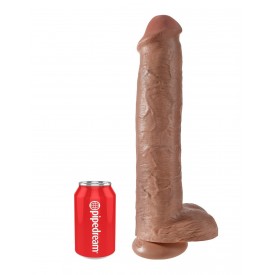 Кофейный фаллоимитатор-гигант 15" Cock with Balls - 40,6 см.